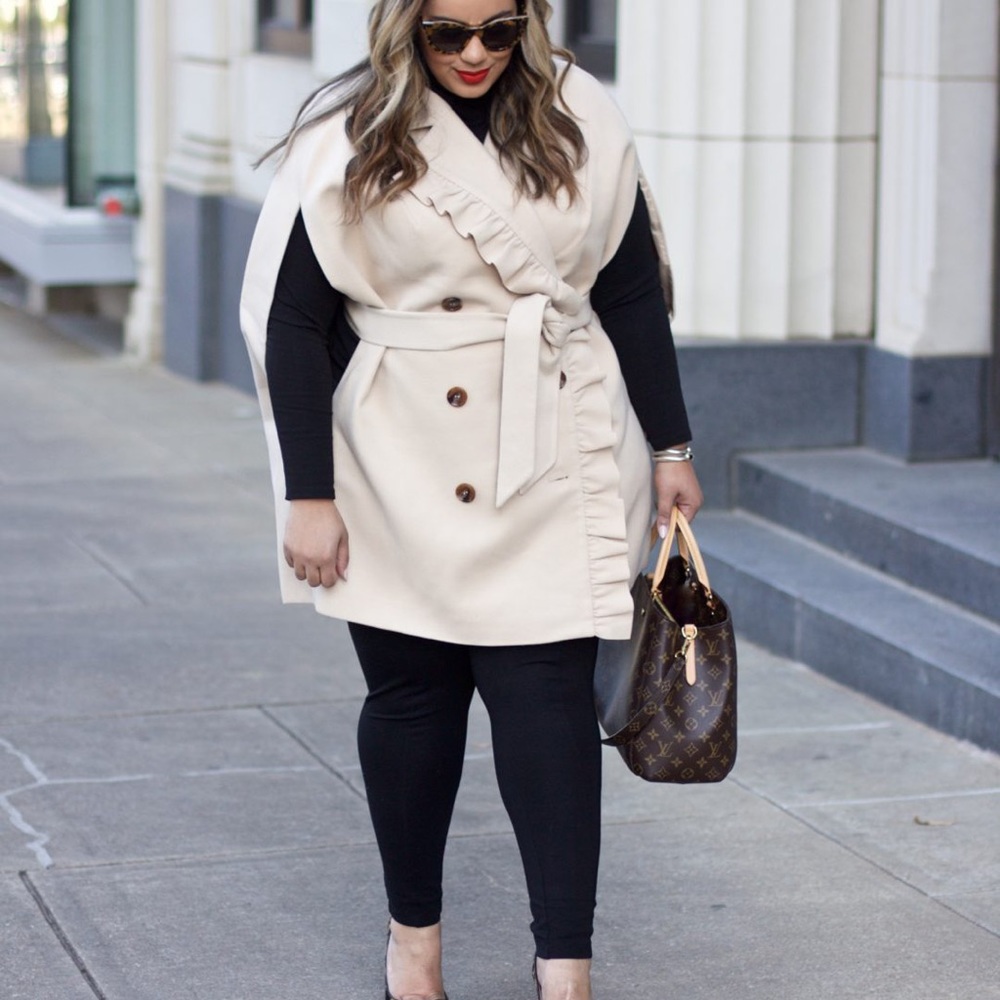 Taupe Eloquii trench cape